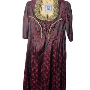 Elegant Burgundy and Gold Women's Robe